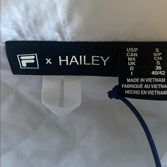 Fila X Hailey Padded all White Jacket Size Small - Picture 3 of 10